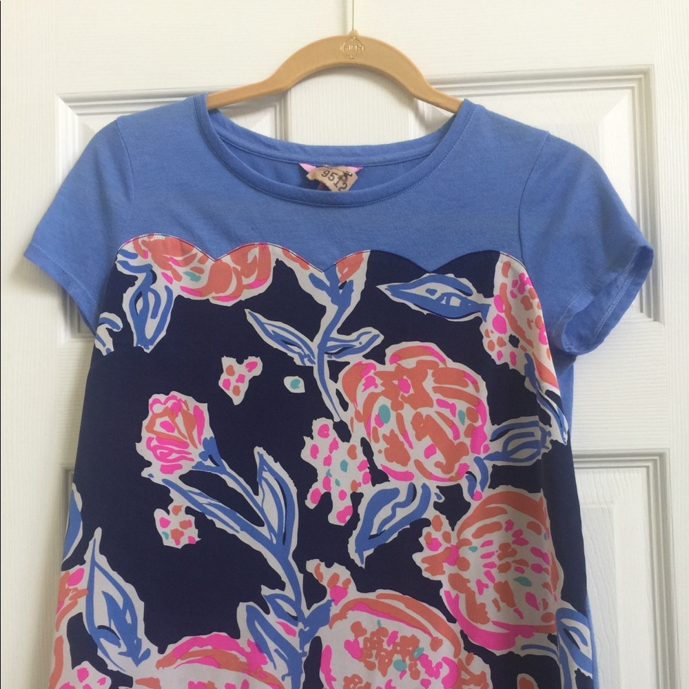Lilly Pulitzer silk front floral tee-shirt